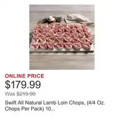 Costco Swift All Natural Lamb Loin Chops, (4/4 Oz. Chops Per Pack) 10 Total Packs, 10 Lbs. Total offer