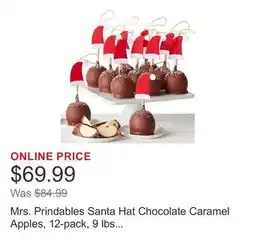 Costco Mrs. Prindables Santa Hat Chocolate Caramel Apples, 12-pack, 9 lbs Total offer