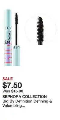 Kohl's SEPHORA COLLECTION Big By Definition Defining & Volumizing Waterproof Mascara offer