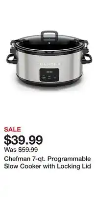 Kohl's Chefman 7-qt. Programmable Slow Cooker with Locking Lid offer