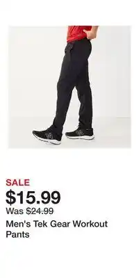 Kohl's Men's Tek Gear Workout Pants offer