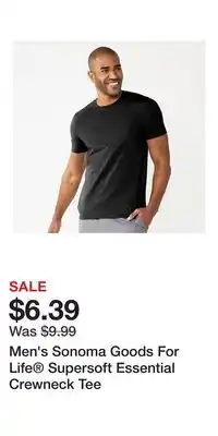 Kohl's Men's Sonoma Goods For Life Supersoft Essential Crewneck Tee offer