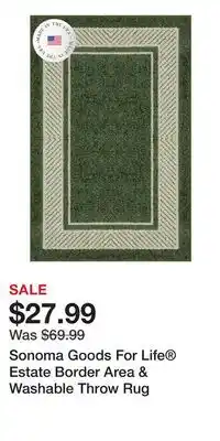 Kohl's Sonoma Goods For Life Estate Border Area & Washable Throw Rug offer