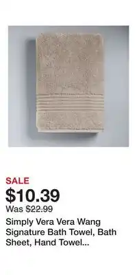 Kohl's Simply Vera Vera Wang Signature Bath Towel, Bath Sheet, Hand Towel or Washcloth offer