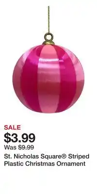 Kohl's St. Nicholas Square Striped Plastic Christmas Ornament offer