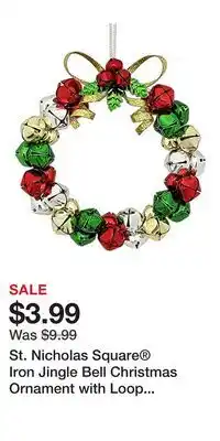 Kohl's St. Nicholas Square Iron Jingle Bell Christmas Ornament with Loop for Hanging offer