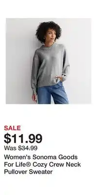 Kohl's Women's Sonoma Goods For Life Cozy Crew Neck Pullover Sweater offer