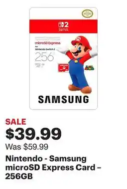 Best Buy Nintendo - Samsung microSD Express Card – 256GB offer