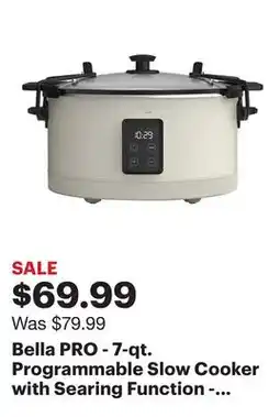Best Buy Bella PRO - 7-qt. Programmable Slow Cooker with Searing Function - Oatmilk offer
