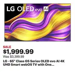 Best Buy LG - 65 Class G5 Series OLED evo AI 4K UHD Smart webOS TV with One Wall Design (2025) offer