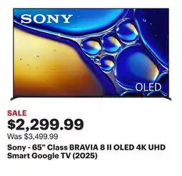 Best Buy Sony - 65 Class BRAVIA 8 II OLED 4K UHD Smart Google TV (2025) offer