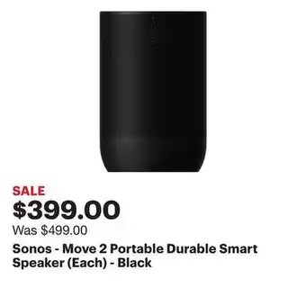 Best Buy Sonos - Move 2 Portable Durable Smart Speaker (Each) - Black offer