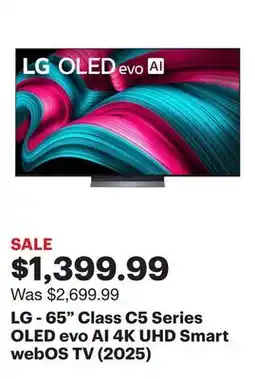 Best Buy LG - 65 Class C5 Series OLED evo AI 4K UHD Smart webOS TV (2025) offer