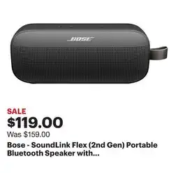 Best Buy Bose - SoundLink Flex (2nd Gen) Portable Bluetooth Speaker with Waterproof/Dustproof Design - Black offer