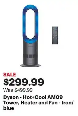 Best Buy Dyson - Hot+Cool AM09 Tower, Heater and Fan - Iron/blue offer
