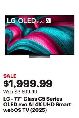 Best Buy LG - 77 Class C5 Series OLED evo AI 4K UHD Smart webOS TV (2025) offer
