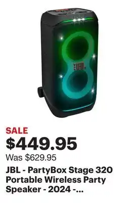 Best Buy JBL - PartyBox Stage 320 Portable Wireless Party Speaker - 2024 - Black offer