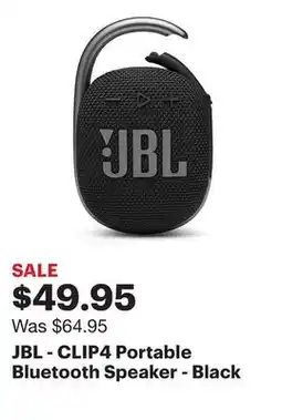 Best Buy JBL - CLIP4 Portable Bluetooth Speaker - Black offer