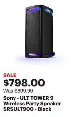 Best Buy Sony - ULT TOWER 9 Wireless Party Speaker SRSULT900 - Black offer