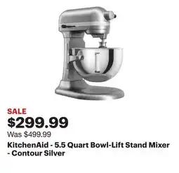 Best Buy KitchenAid - 5.5 Quart Bowl-Lift Stand Mixer - Contour Silver offer