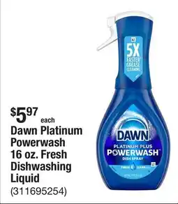 The Home Depot Dawn Platinum Powerwash 16 oz. Fresh Dishwashing Liquid offer