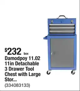 The Home Depot Damodpoy 11.02 11in Detachable 3 Drawer Tool Chest with Large Storage Cabinet and Adjustable Shelf offer
