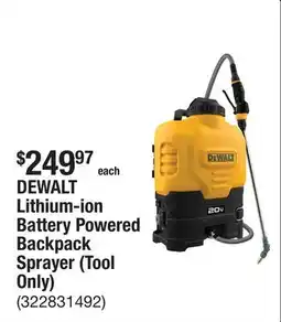The Home Depot DEWALT Lithium-ion Battery Powered Backpack Sprayer (Tool Only) offer