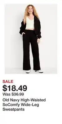 Old Navy Old Navy High-Waisted SoComfy Wide-Leg Sweatpants offer
