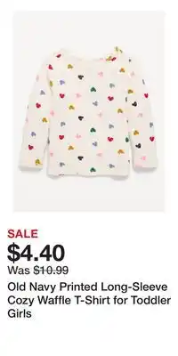 Old Navy Old Navy Printed Long-Sleeve Cozy Waffle T-Shirt for Toddler Girls offer