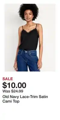 Old Navy Old Navy Lace-Trim Satin Cami Top offer
