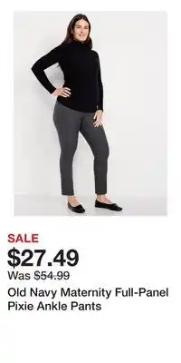 Old Navy Old Navy Maternity Full-Panel Pixie Ankle Pants offer