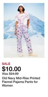 Old Navy Old Navy Mid-Rise Printed Flannel Pajama Pants for Women offer