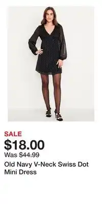 Old Navy Old Navy V-Neck Swiss Dot Mini Dress offer