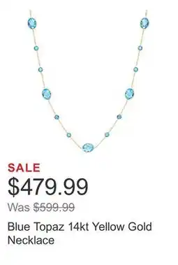 Costco Blue Topaz 14kt Yellow Gold Necklace offer