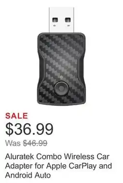 Costco Aluratek Combo Wireless Car Adapter for Apple CarPlay and Android Auto offer
