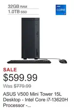 Costco ASUS V500 Mini Tower 15L Desktop - Intel Core i7-13620H Processor - 1TB SSD - Windows 11 Home offer