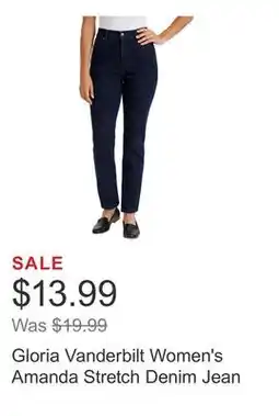 Costco Gloria Vanderbilt Women's Amanda Stretch Denim Jean offer