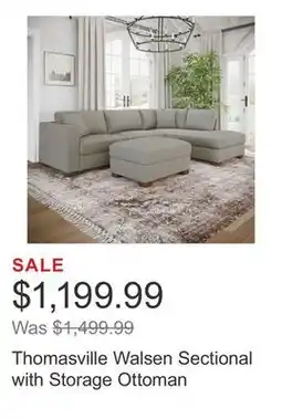 Costco Thomasville Walsen Sectional with Storage Ottoman offer