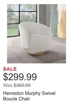 Costco Henredon Murphy Swivel Boucle Chair offer