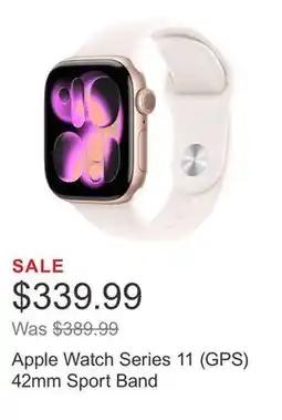 Costco Apple Watch Series 11 (GPS) 42mm Sport Band offer