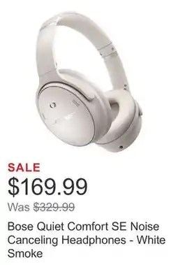 Costco Bose Quiet Comfort SE Noise Canceling Headphones - White Smoke offer