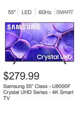 Costco Samsung 55 Class - U8000F Crystal UHD Series - 4K Smart TV offer