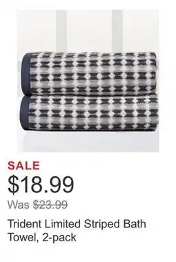 Costco Trident Limited Striped Bath Towel, 2-pack offer