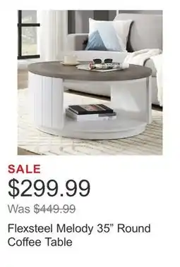 Costco Flexsteel Melody 35 Round Coffee Table offer