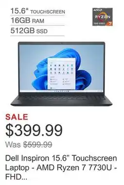 Costco Dell Inspiron 15.6 Touchscreen Laptop - AMD Ryzen 7 7730U - FHD (1920 x 1080) - Windows 11 offer