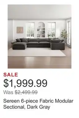 Costco Sereen 6-piece Fabric Modular Sectional, Dark Gray offer