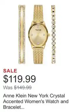 Costco Anne Klein New York Crystal Accented Women's Watch and Bracelet Set, 24 x 35mm offer