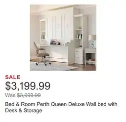 Costco Bed & Room Perth Queen Deluxe Wall bed with Desk & Storage offer