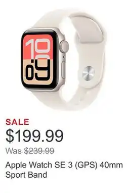 Costco Apple Watch SE 3 (GPS) 40mm Sport Band offer