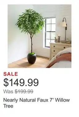 Costco Nearly Natural Faux 7' Willow Tree offer
